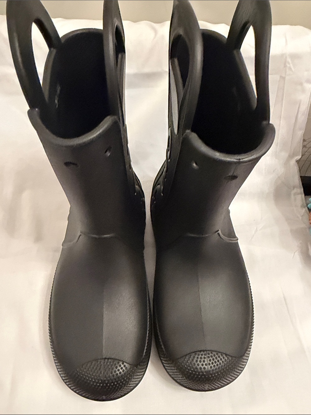 CROCS Women’s Black Rain Boots with Easy Grip Handles - Picture 5 of 9